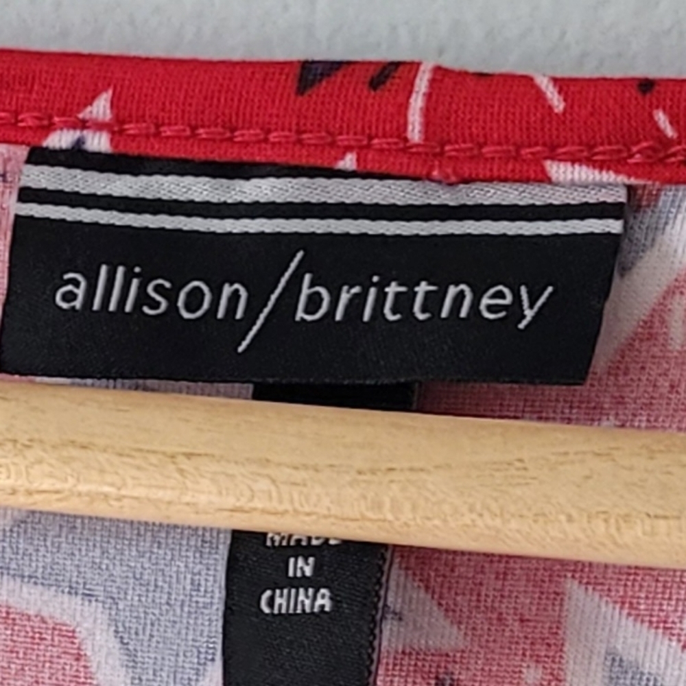 Allison Brittany Patroitic 4th of July Stars and Stripes Knit Dress Red Wht Blue - Picture 2 of 4